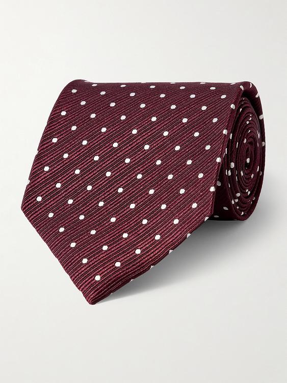 Dotted dark brown tie from Tom Ford