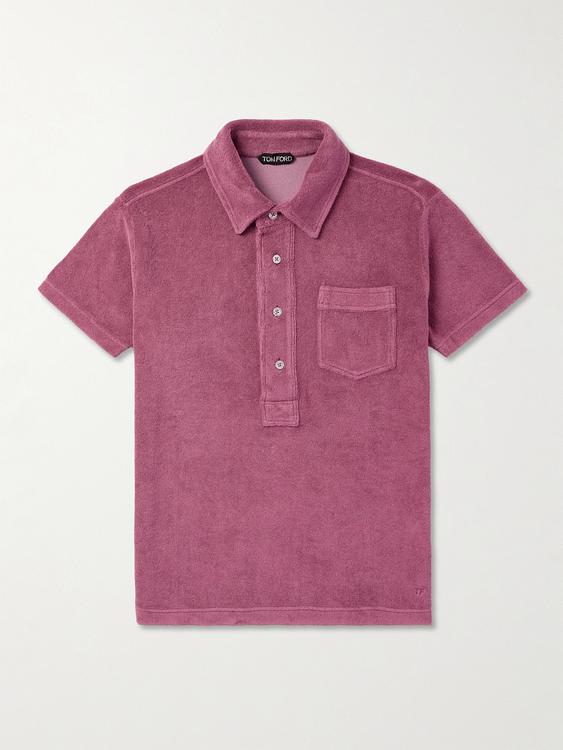 Purple short sleeve polo shirt from Tom Ford