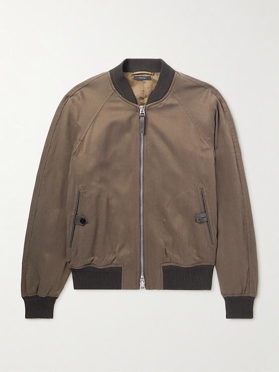 Taupe bomber jacket from Tom Ford
