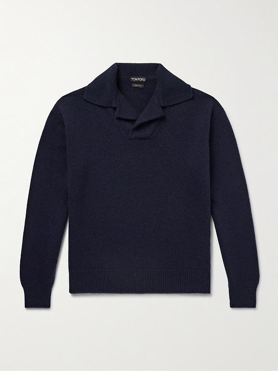 Black long sleeve polo shirt from Tom Ford