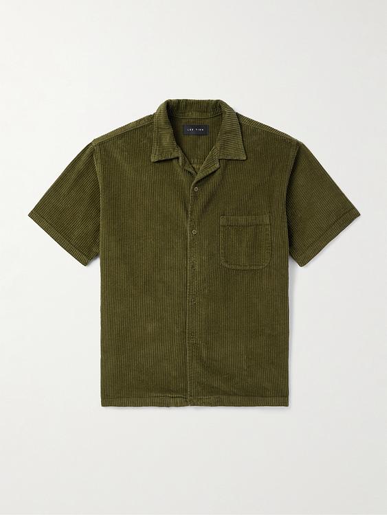 Dark green short sleeve polo shirt from Les Tien