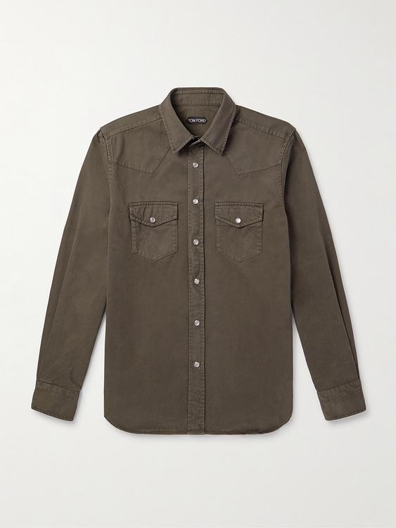 Dark green casual shirt from Tom Ford