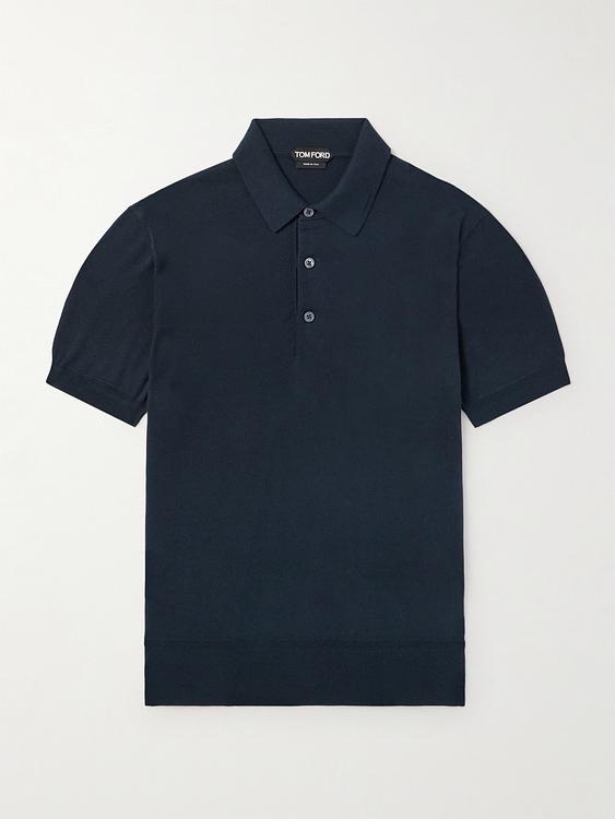 Black short sleeve polo shirt from Tom Ford