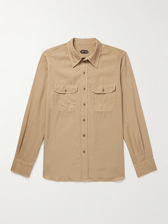 Taupe casual shirt from Tom Ford