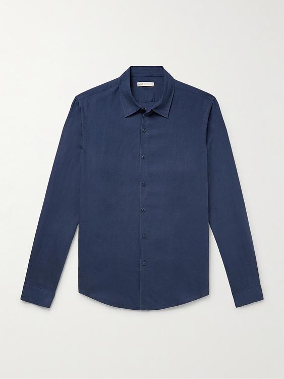Dark blue linen shirt from Onia