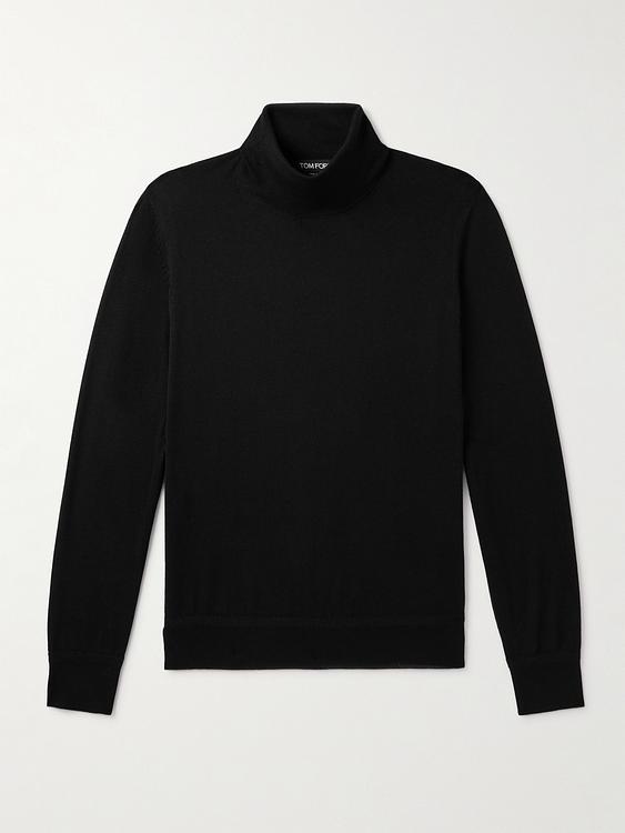 Black turtleneck from Tom Ford