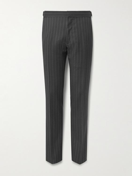 Striped dark grey formal trousers from Tom Ford