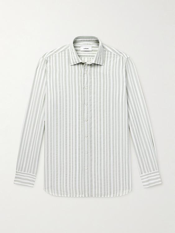 Striped grey casual shirt from Lardini