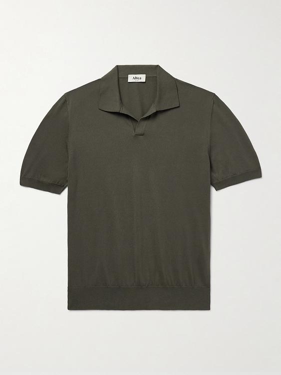 Dark green short sleeve polo shirt from Altea