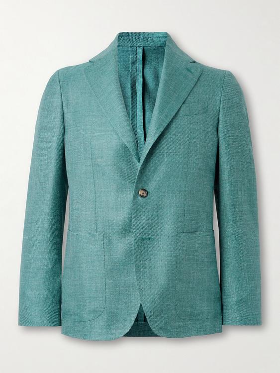 Teal blazer from Caruso