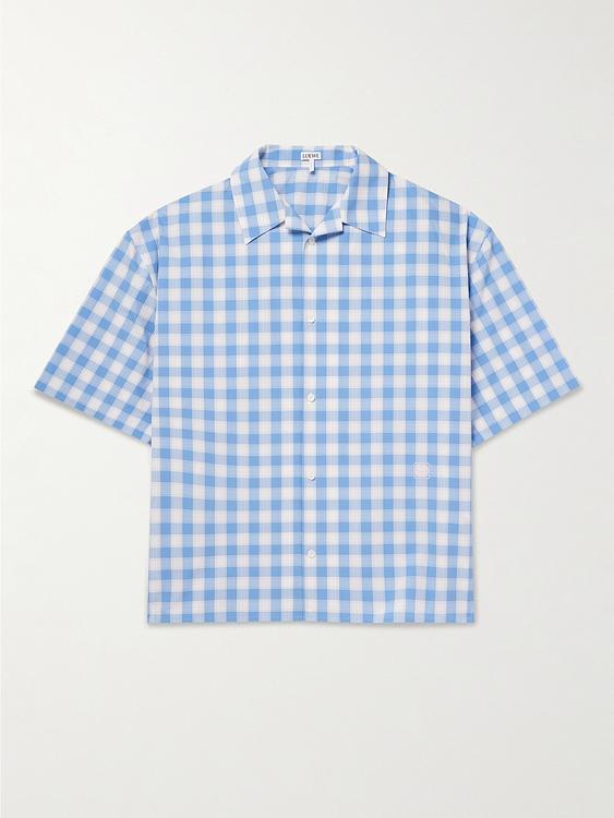 Checkered light blue short sleeve shirt from Loewe