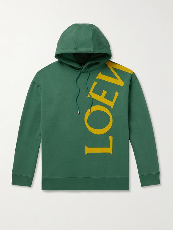 Print teal hooded sweatshirt from Loewe