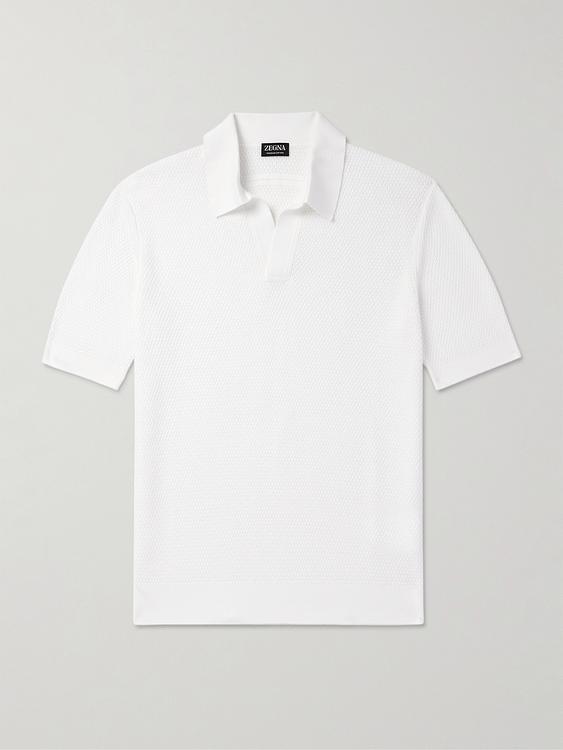 White short sleeve polo shirt from Zegna