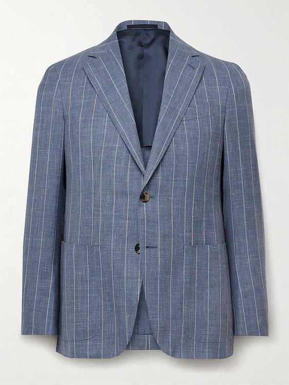 Striped blue suit jacket from Caruso