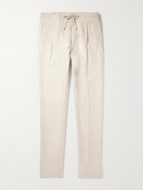 White linen trousers from Lardini