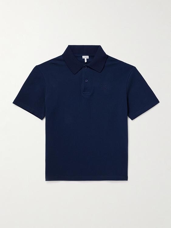 Dark blue short sleeve polo shirt from Loewe
