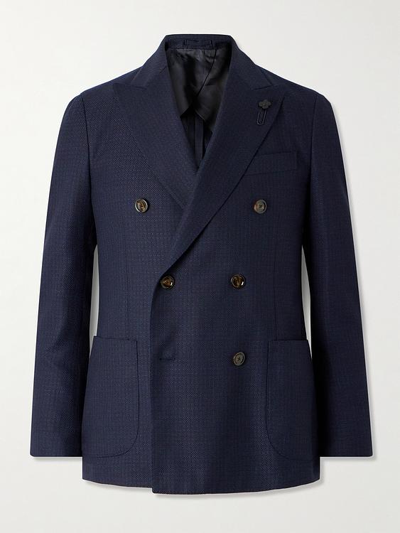 Black double-breasted blazer from Lardini