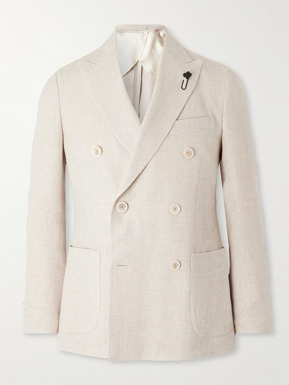 White double-breasted blazer from Lardini