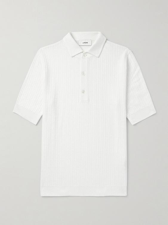 White short sleeve polo shirt from Lardini