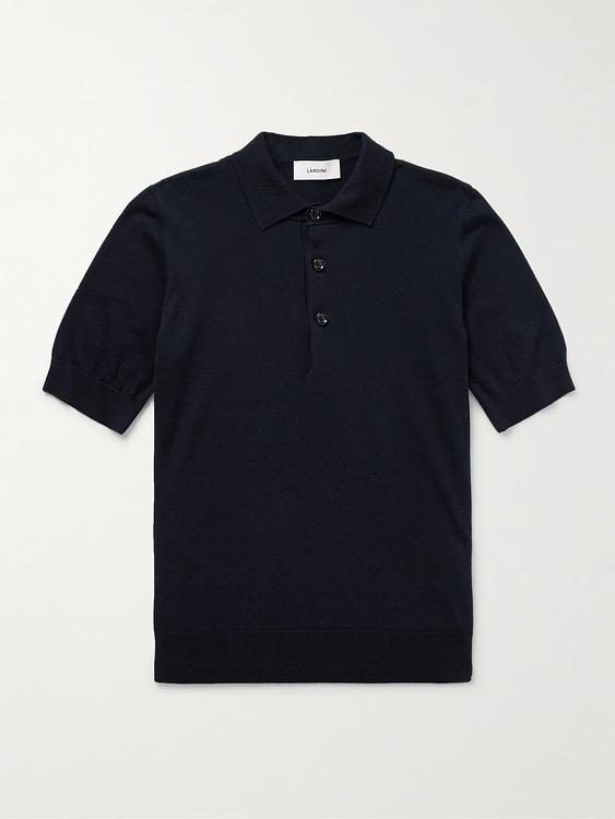 Black short sleeve polo shirt from Lardini