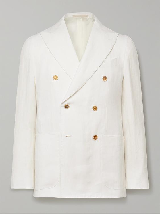 White double-breasted suit jacket from Caruso