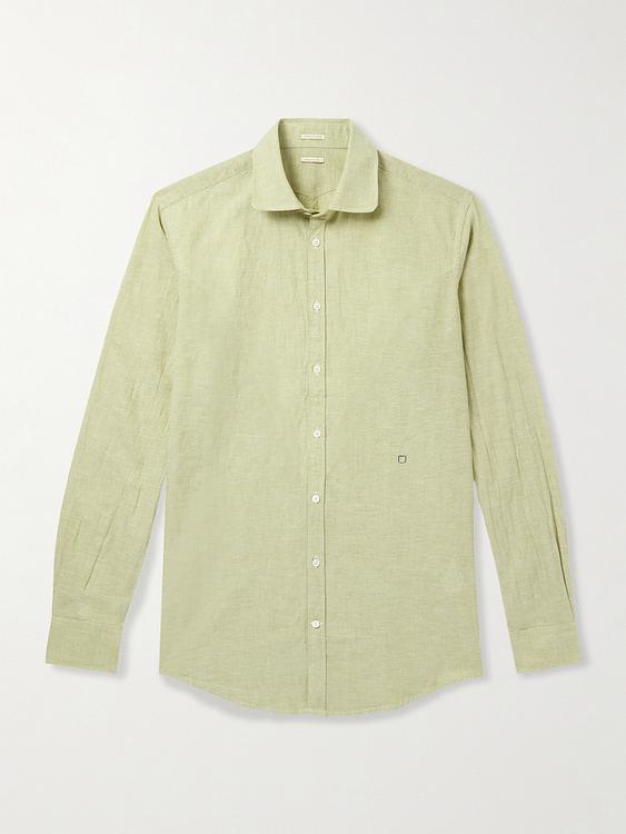 Beige linen shirt from Massimo Alba