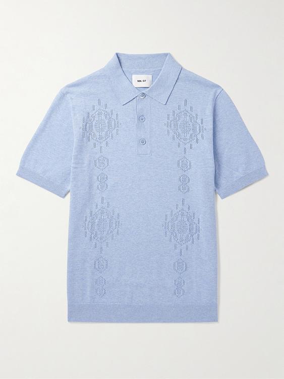 Light blue short sleeve polo shirt from NN07