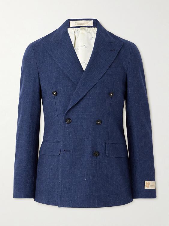 Dark blue double-breasted blazer from Massimo Alba