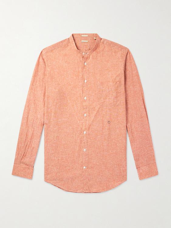 Peach linen shirt from Massimo Alba