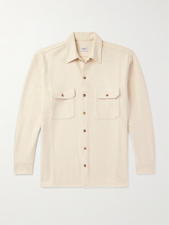 White overshirt from Ghiaia Cashmere