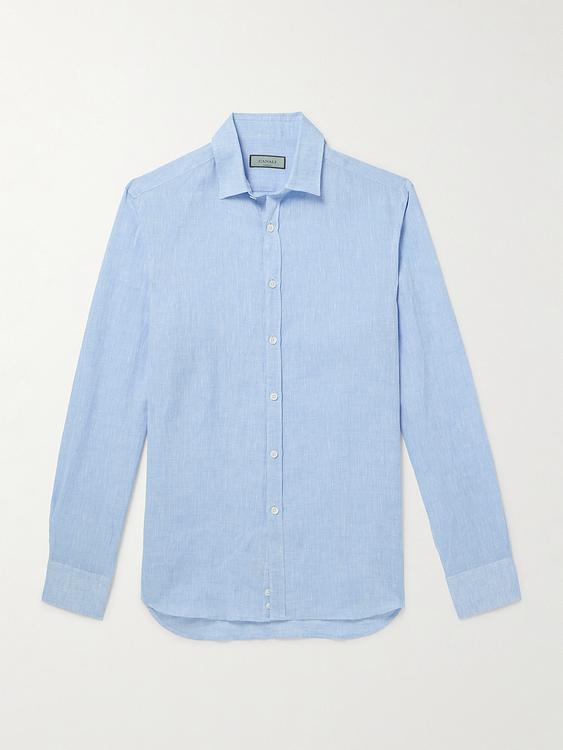 Light blue linen shirt from Canali