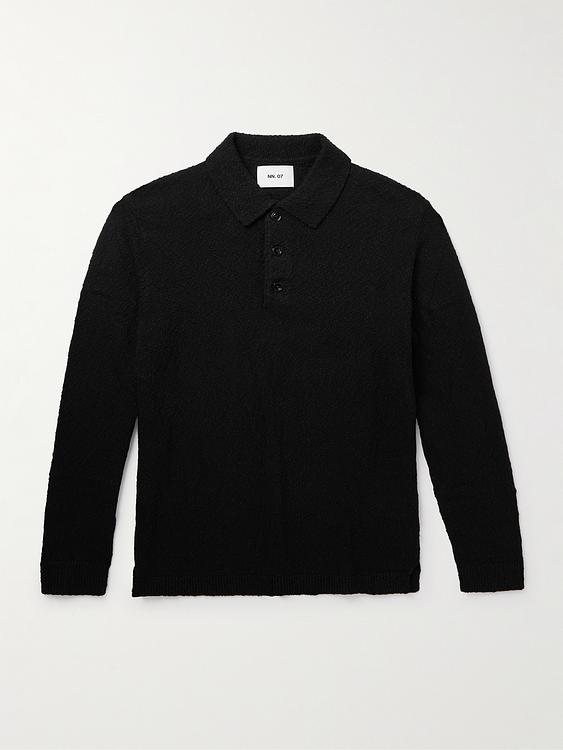 Black long sleeve polo shirt from NN07
