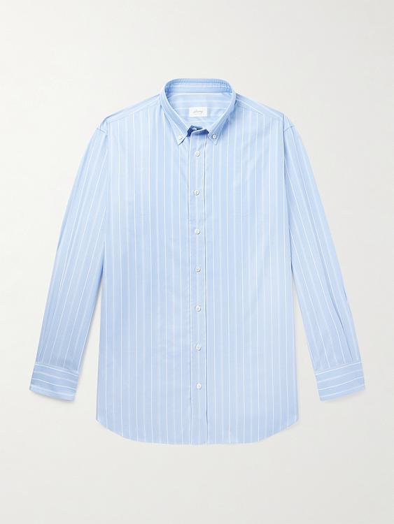Striped light blue casual shirt from Brioni