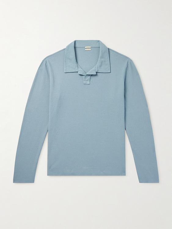 Blue long sleeve polo shirt from Massimo Alba