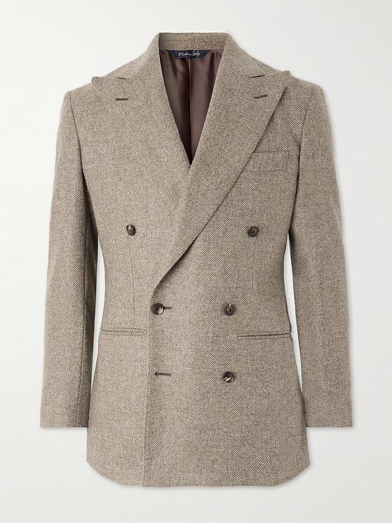 Grey double-breasted blazer from Saman Amel