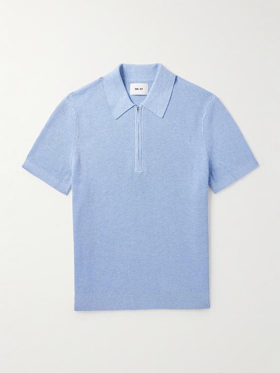 Light blue short sleeve polo shirt from NN07