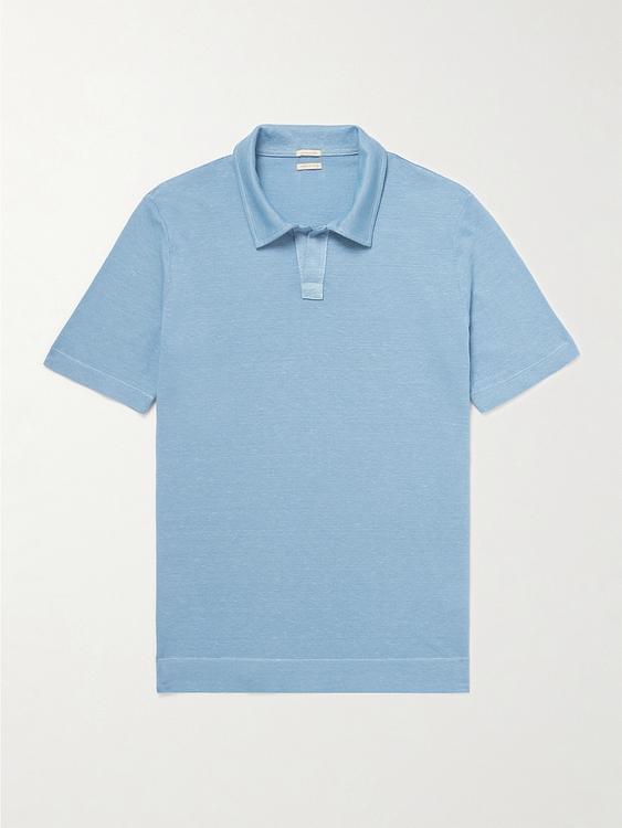 Light blue short sleeve polo shirt from Massimo Alba