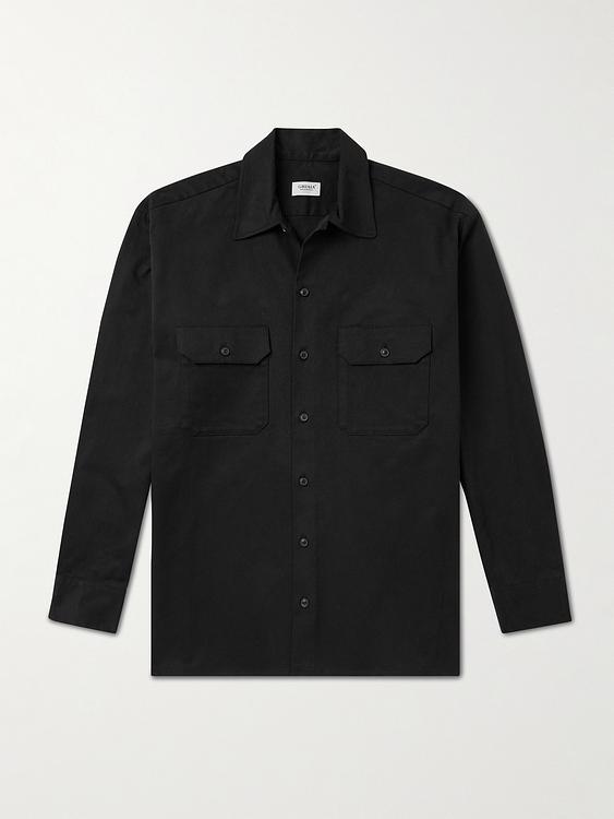 Black casual shirt from Ghiaia Cashmere
