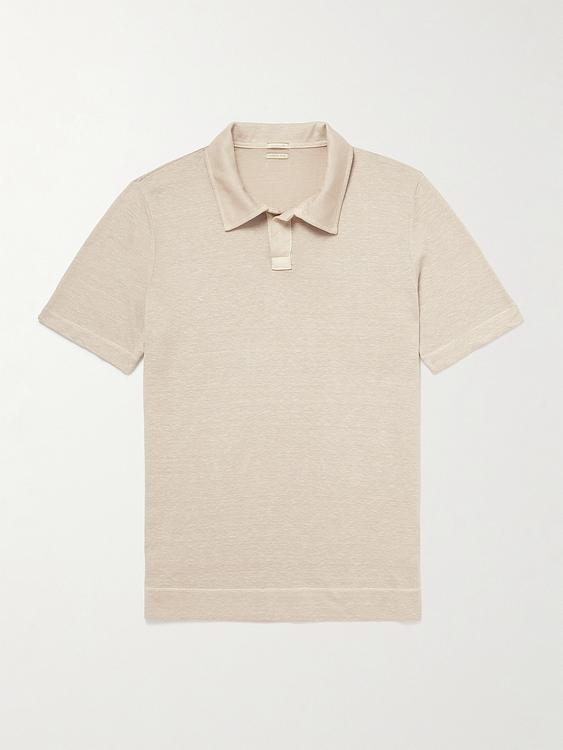 Beige short sleeve polo shirt from Massimo Alba