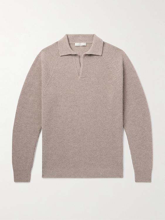 Grey long sleeve polo shirt from Saman Amel