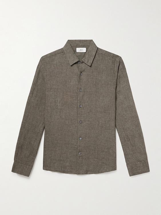 Taupe linen shirt from Mr P.
