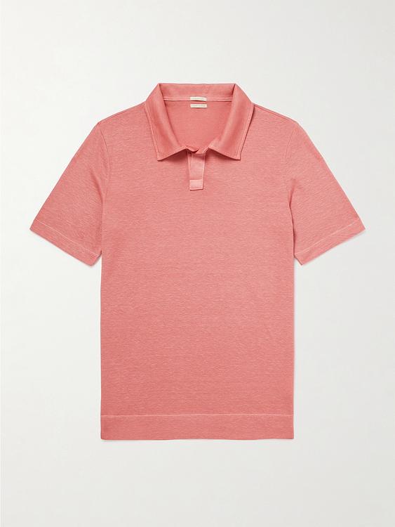 Peach short sleeve polo shirt from Massimo Alba