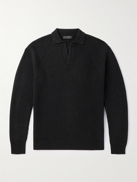 Black cashmere sweater from Saman Amel