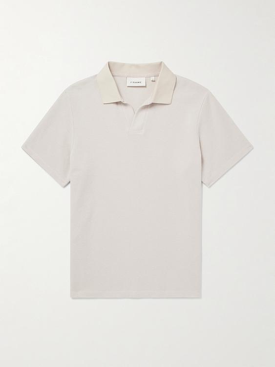 White short sleeve polo shirt from Frame