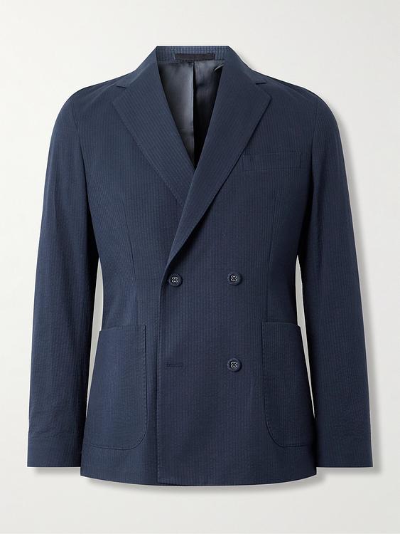 Dark grey double-breasted suit jacket from Officine Générale