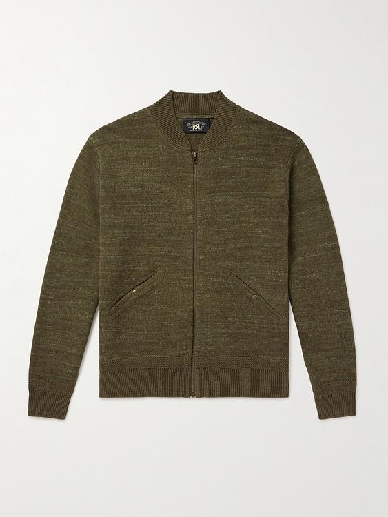Dark green long sleeve polo shirt from RRL