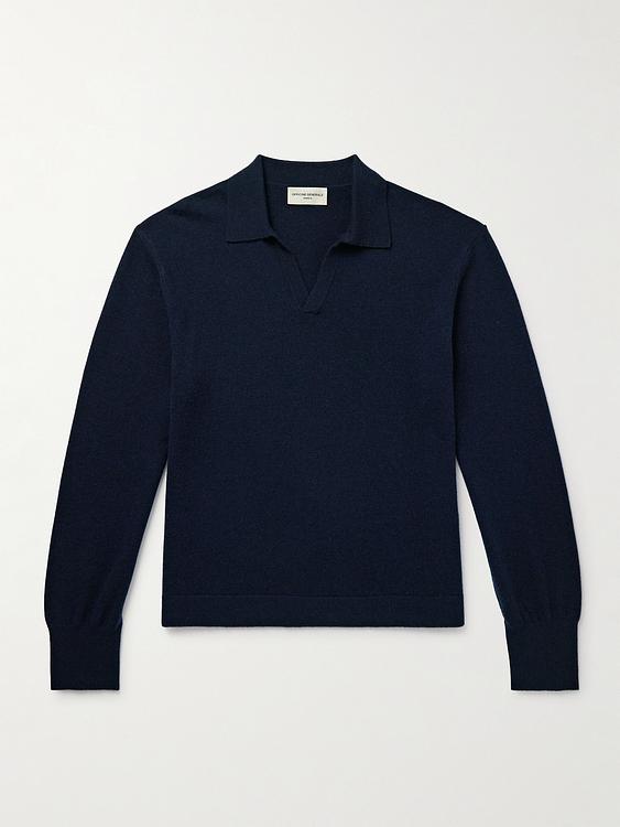 Black long sleeve polo shirt from Officine Générale
