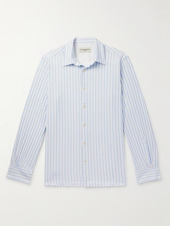Striped white casual shirt from Officine Générale