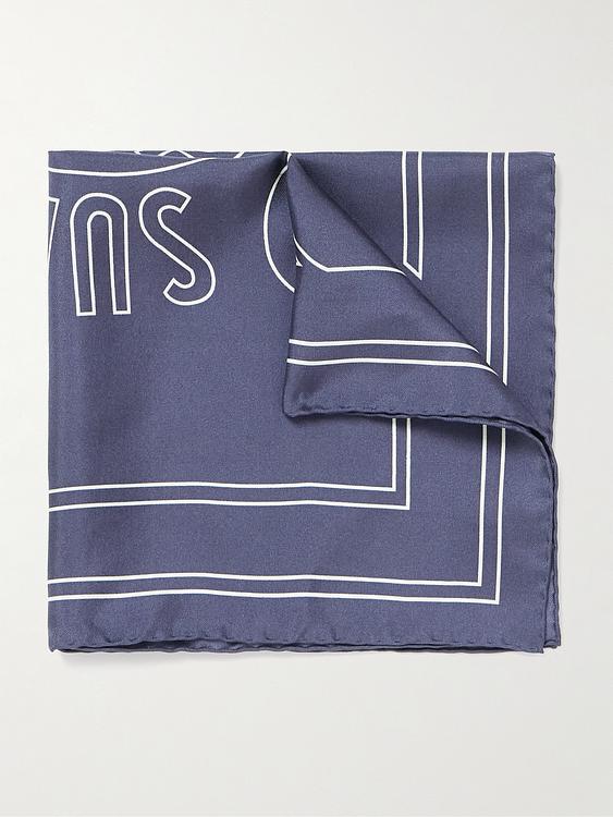 Blue pocket square from Sunspel