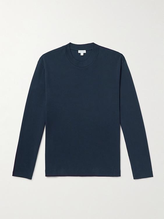 Dark grey long sleeve t-shirt from Sunspel